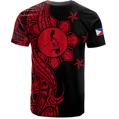Philippines Filipinos T-Shirt Flag Sun Map Tribal Fusion Style