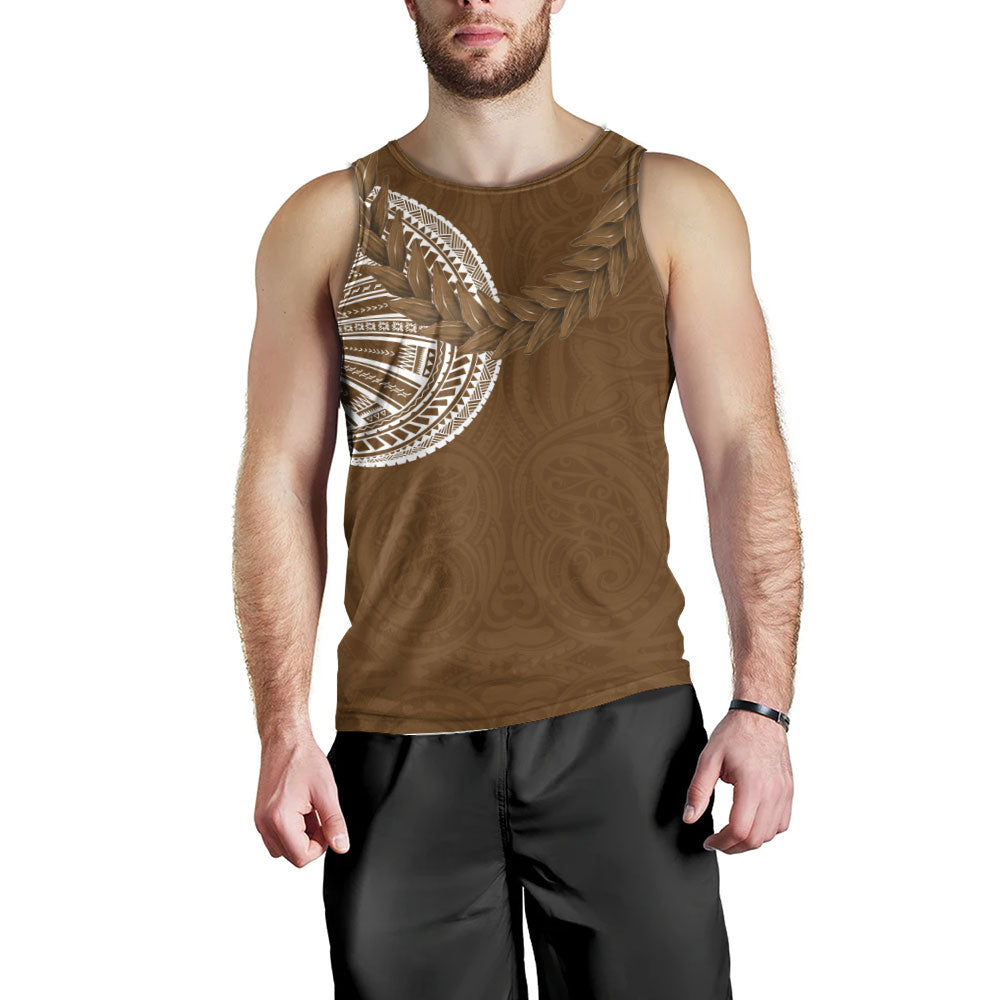 Samoa Tank Top Tattoo Roman Reigns With Ula Fala Style Brown