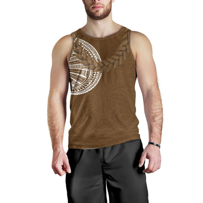 Samoa Tank Top Tattoo Roman Reigns With Ula Fala Style Brown