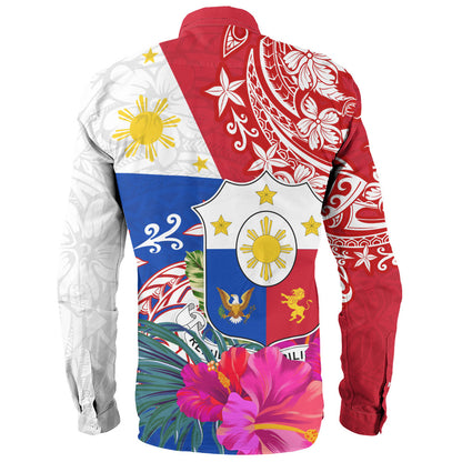 Philippines Filipinos Long Sleeve Shirt Flag Tribal Tropical Style