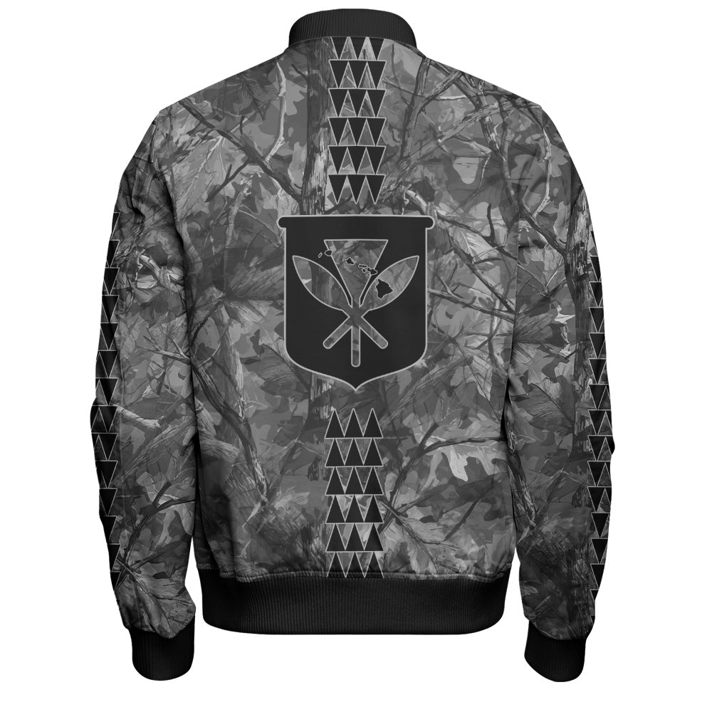 Hawaii Bomber Jacket Woodland Kanaka Camo Style