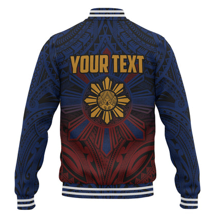 Philippines Filipinos Baseball Jacket Golden Sun Islands Tribal Style