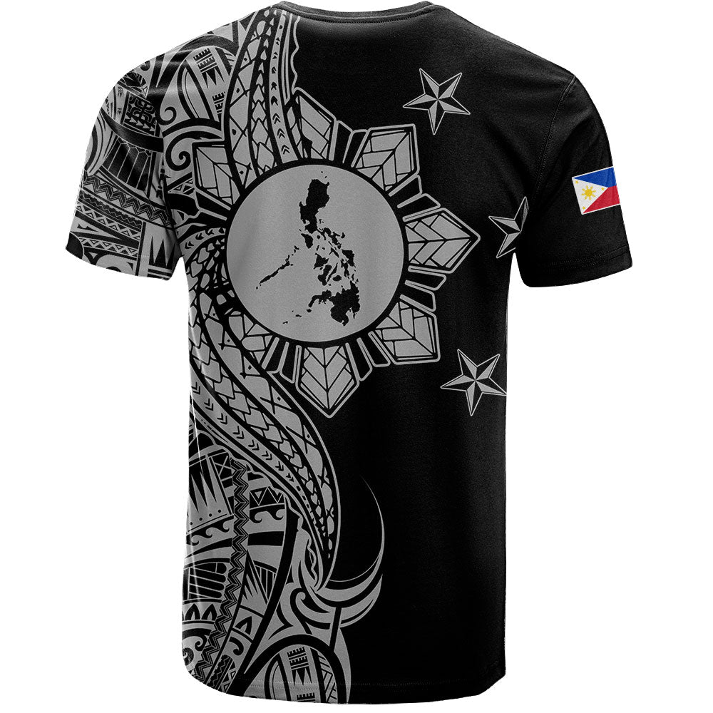 Philippines Filipinos T-Shirt Flag Sun Map Tribal Fusion Style
