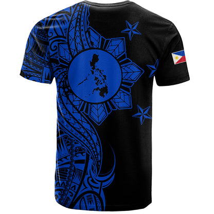 Philippines Filipinos T-Shirt Flag Sun Map Tribal Fusion Style