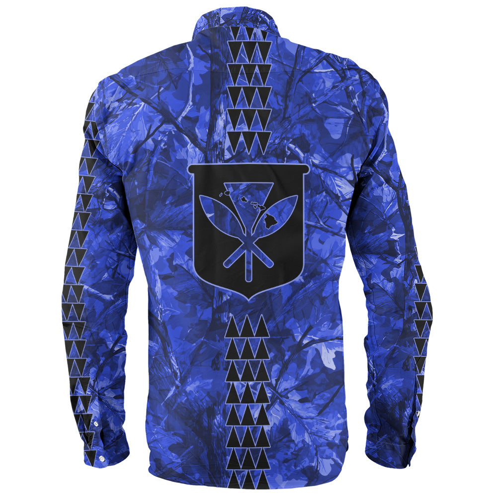 Hawaii Long Sleeve Shirt Woodland Kanaka Camo Style