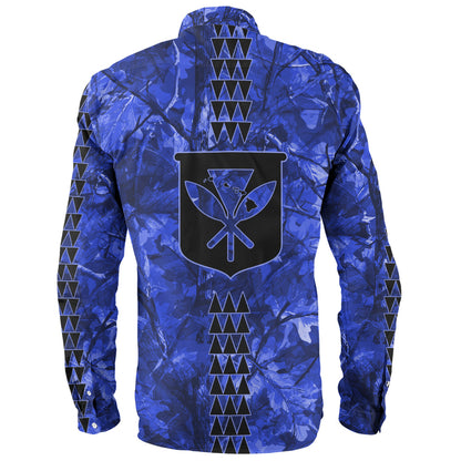 Hawaii Long Sleeve Shirt Woodland Kanaka Camo Style