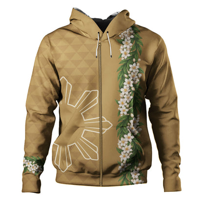 Philippines Filipinos Hoodie Sampaguita Flower Sun Pattern Island Style