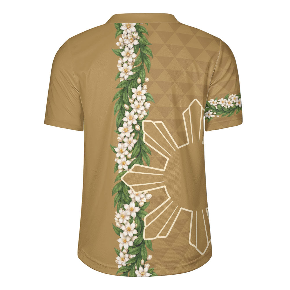 Philippines Filipinos Rugby Jersey Sampaguita Flower Sun Pattern Island Style