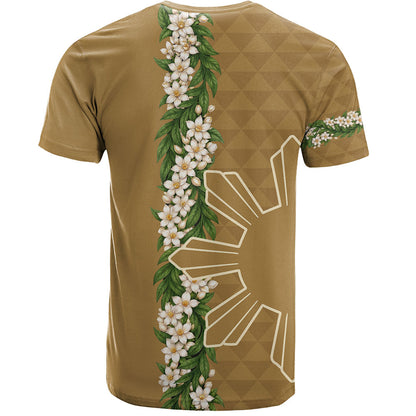 Philippines Filipinos T-Shirt Sampaguita Flower Sun Pattern Island Style