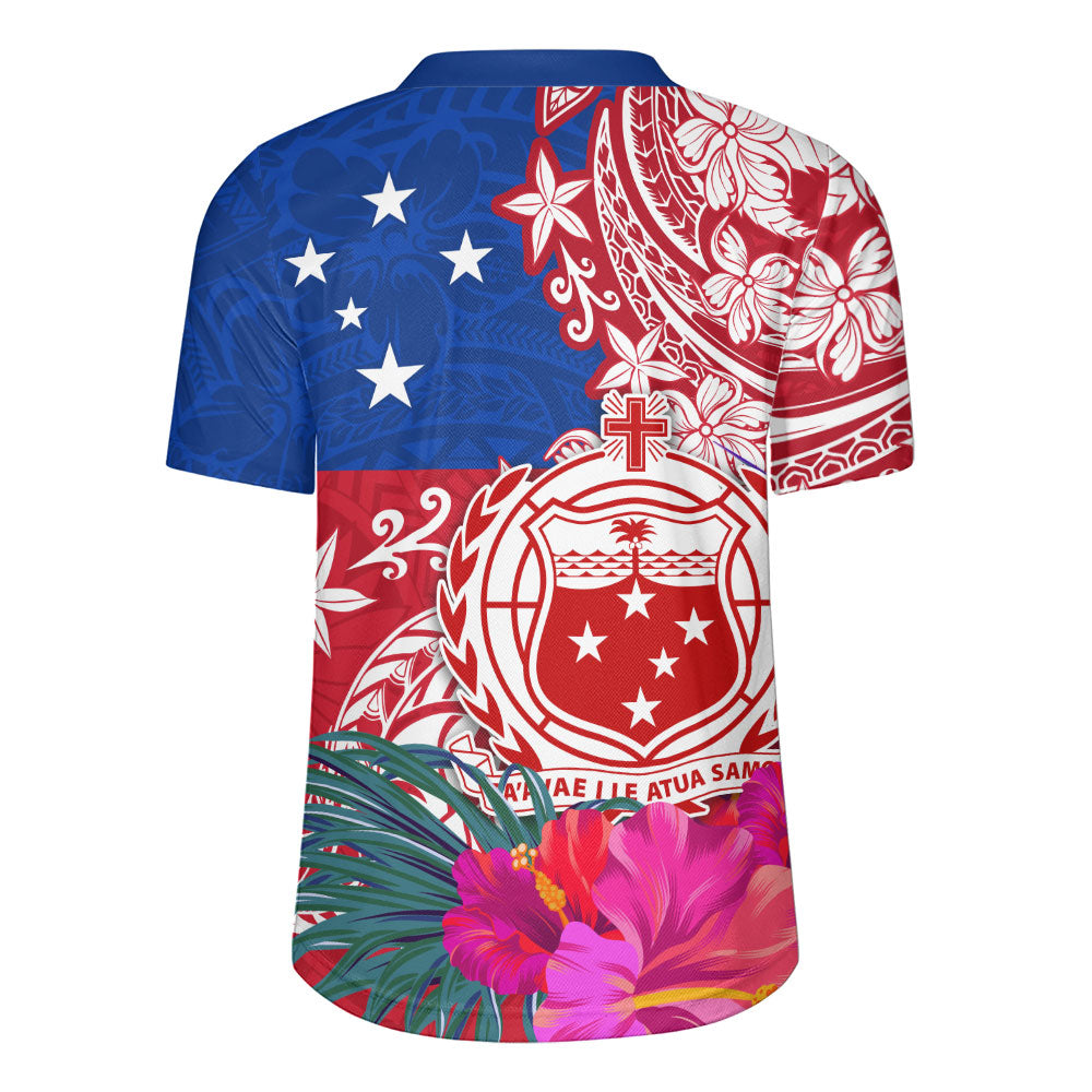 Samoa Rugby Jersey Flag Tribal Tropical Style