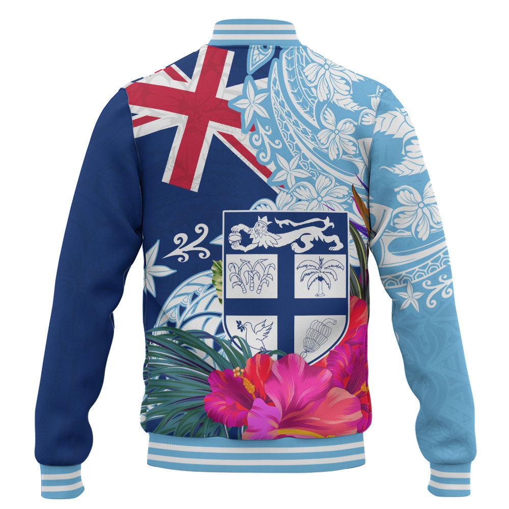 Fiji Baseball Jacket Flag Tribal Tropical Style