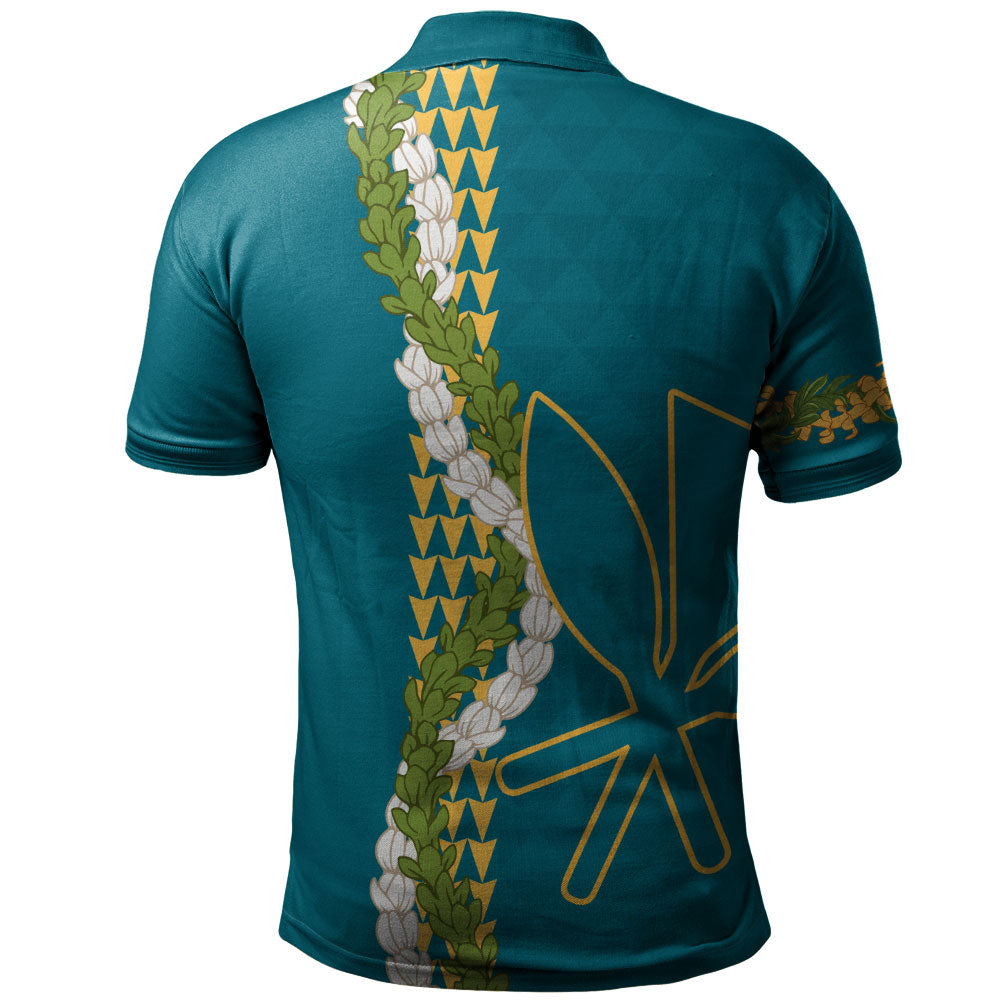 Hawaii Polo Shirt Kanaka Maoli Puakenikeni Maile Flower Lei