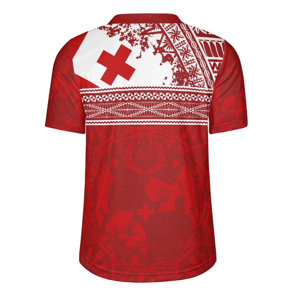 Tonga Rugby Jersey Flag Coat Of Arms Circle Ngatu Tribal