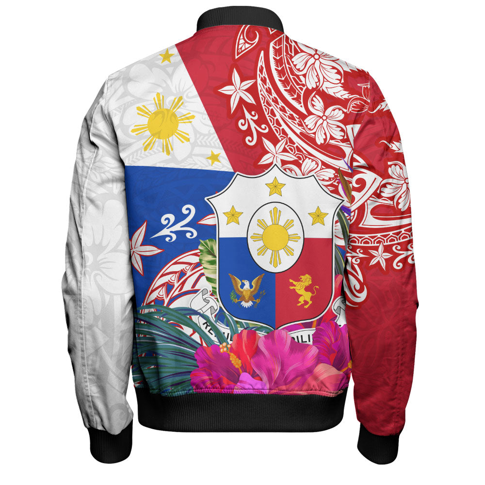 Philippines Filipinos Bomber Jacket Flag Tribal Tropical Style