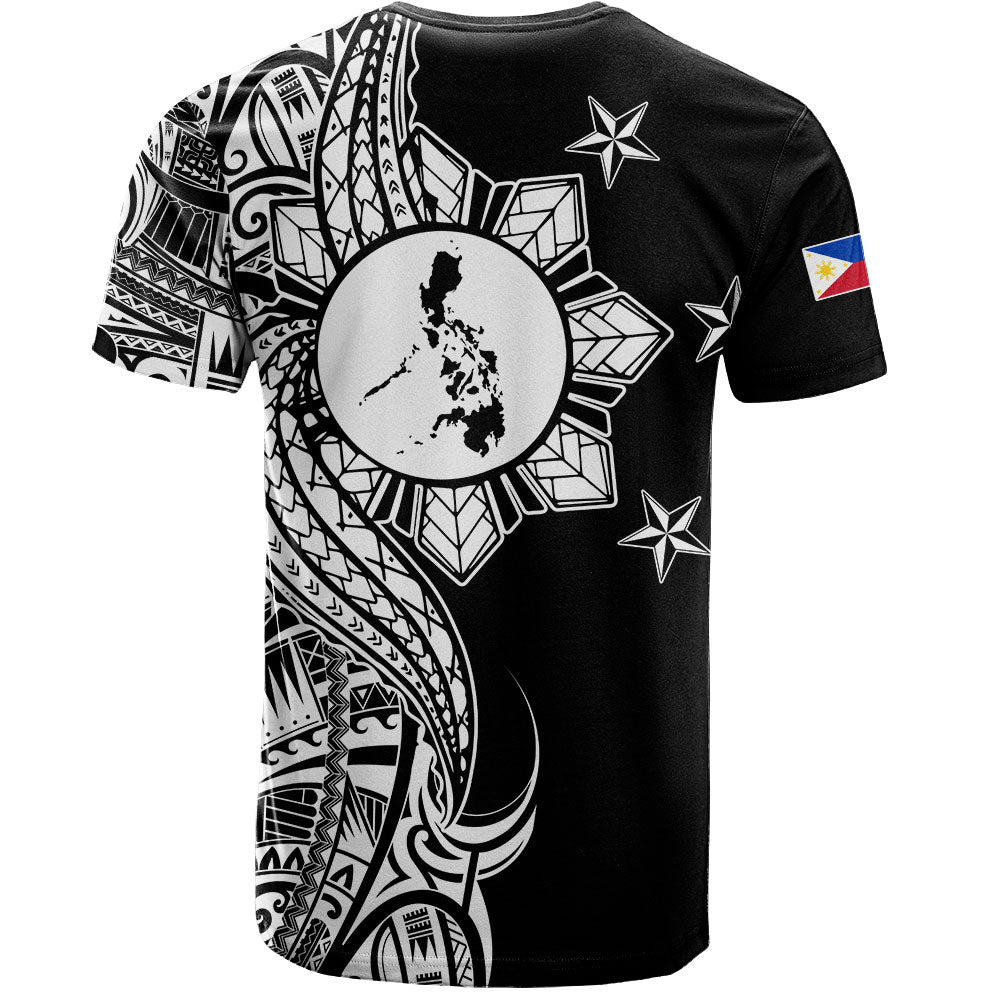 Philippines Filipinos T-Shirt Flag Sun Map Tribal Fusion Style