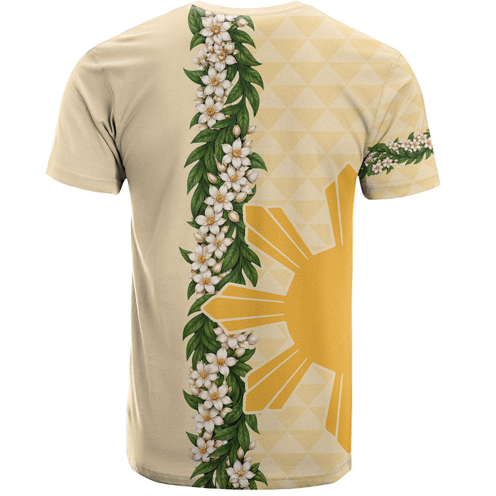 Philippines Filipinos T-Shirt Sampaguita Flower Sun Pattern Island Style
