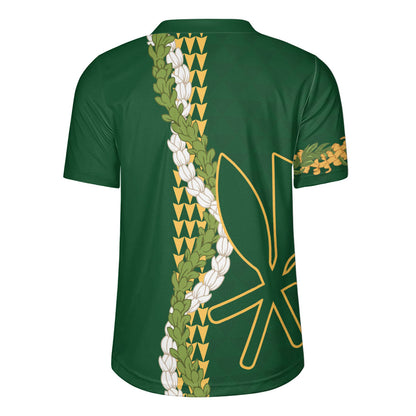 Hawaii Rugby Jersey Kanaka Maoli Puakenikeni Maile Flower Lei