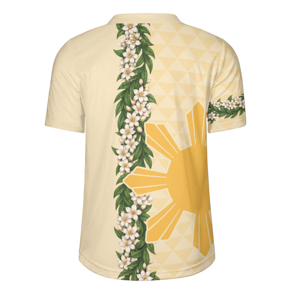 Philippines Filipinos Rugby Jersey Sampaguita Flower Sun Pattern Island Style