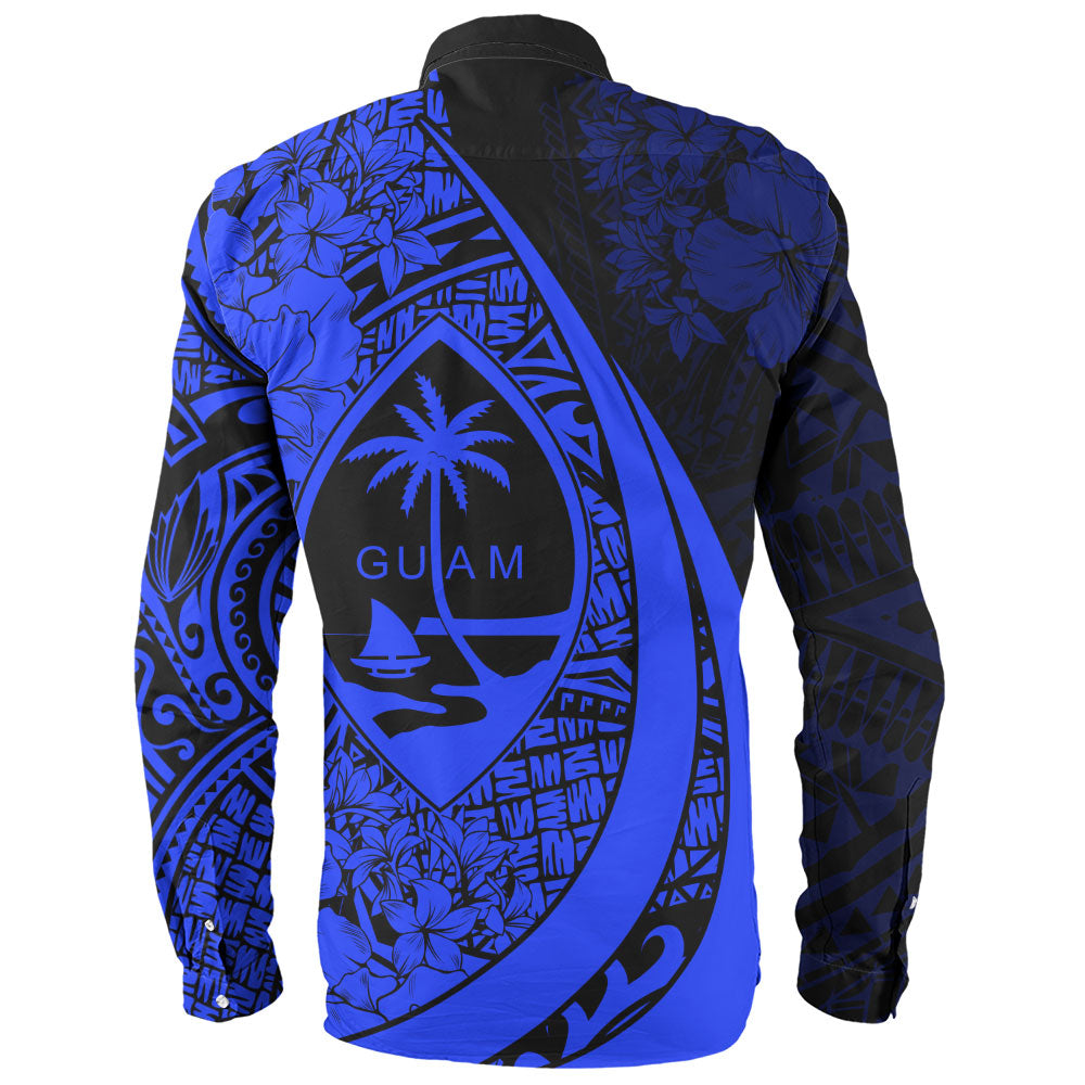 Guam Long Sleeve Shirt Custom Hibiscus Flower Symbols Style