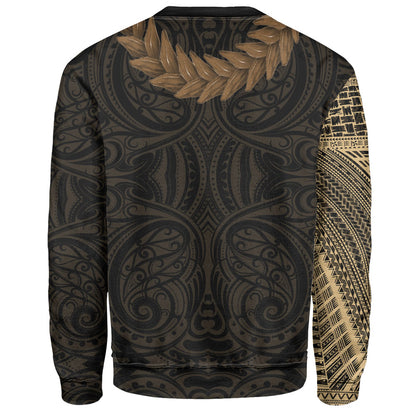 Samoa Sweatshirt Tattoo Roman Reigns With Ula Fala Style Brown