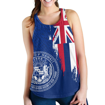 Hawaii Sherpa Hoodie Flag Polynesian Style Ocean Blue