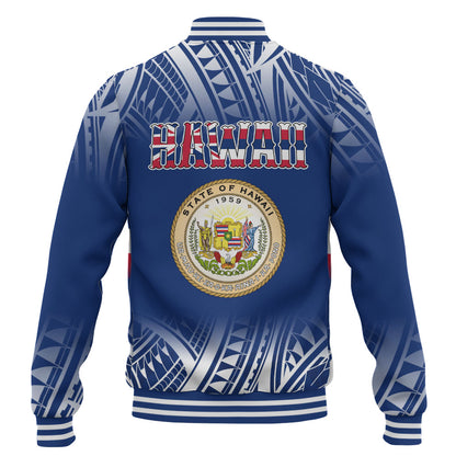 Hawaii Baseball Jacket Polynesian Tribal Aloha Hawaii Flag