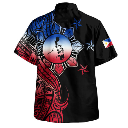 Philippines Filipinos Hawaiian Shirt Flag Sun Map Tribal Fusion Style