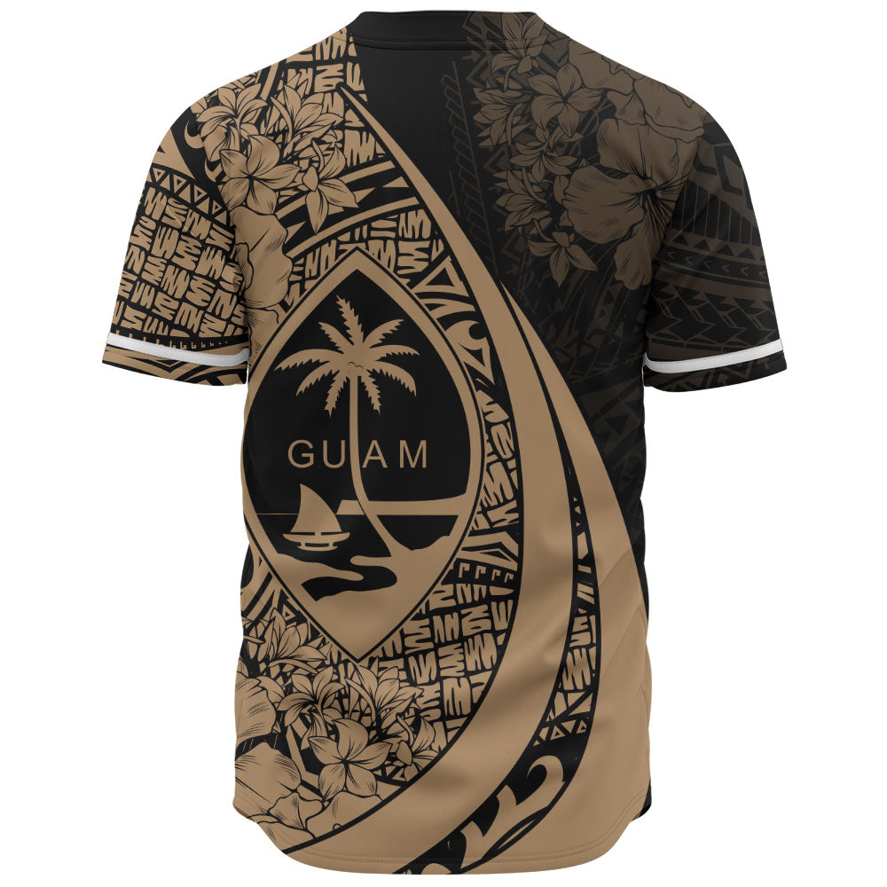 Guam Baseball Shirt Custom Hibiscus Flower Symbols Style