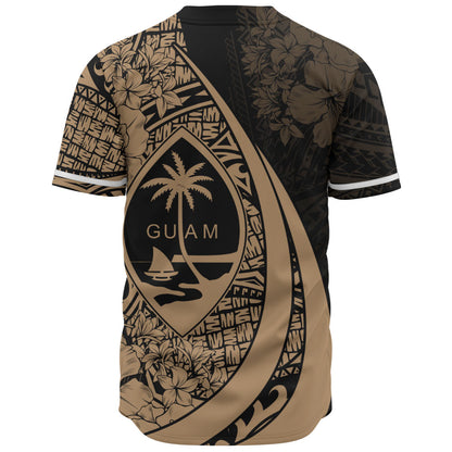 Guam Baseball Shirt Custom Hibiscus Flower Symbols Style