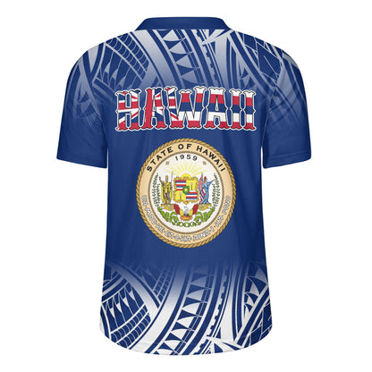 Hawaii Rugby Jersey Polynesian Tribal Aloha Hawaii Flag