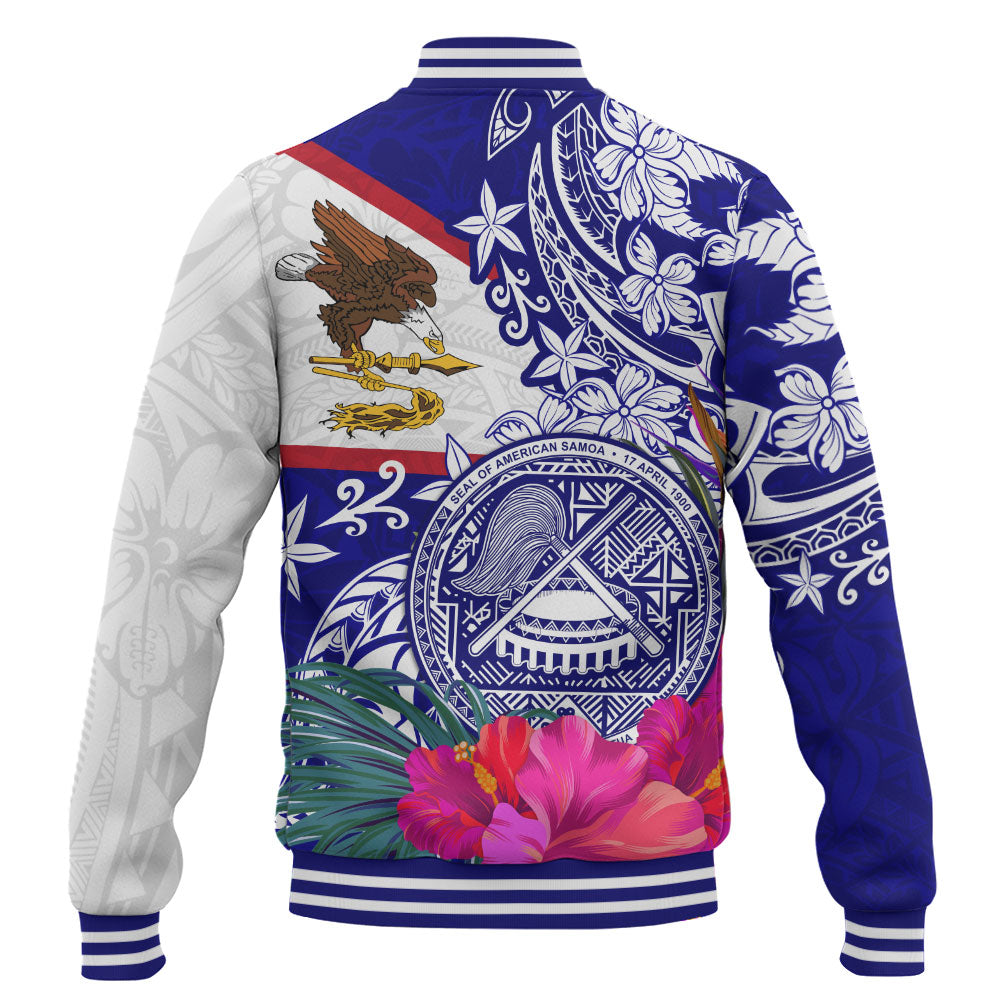 American Samoa Baseball Jacket Flag Tribal Tropical Style