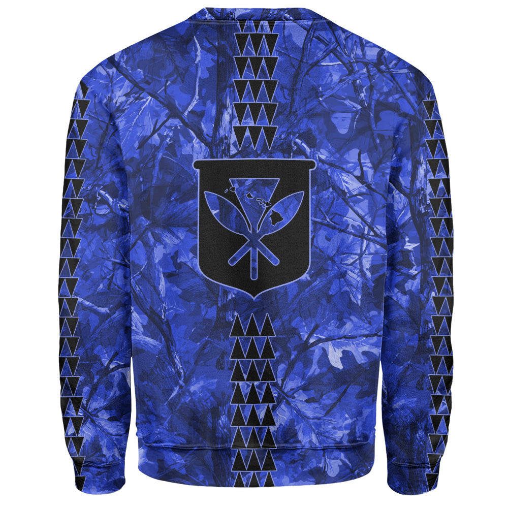 Hawaii Sweatshirt Woodland Kanaka Camo Style
