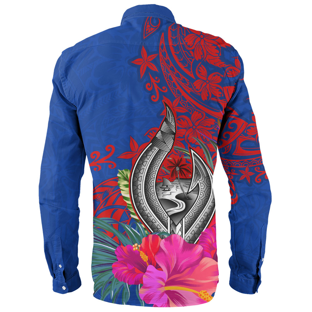 Guam Long Sleeve Shirt Flag Tribal Tropical Style