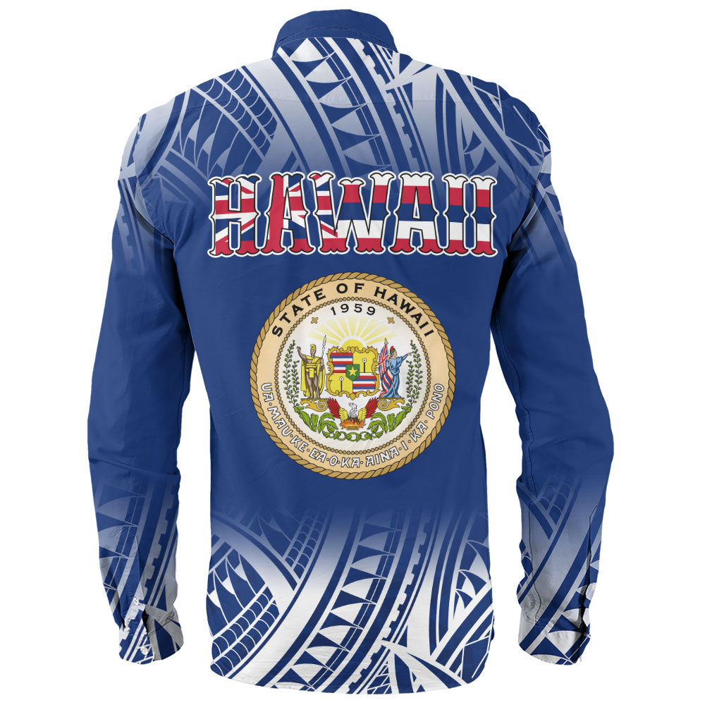 Hawaii Long Sleeve Shirt Polynesian Tribal Aloha Hawaii Flag