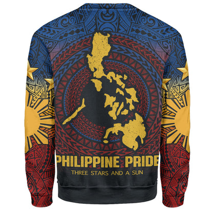 Philippines Filipinos Sweatshirt Philippine Pride Three Stars and A Sun