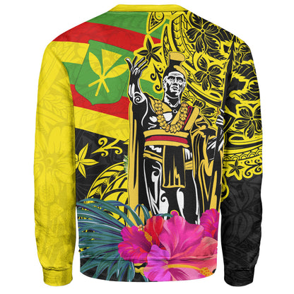 Hawaii Sweatshirt Kanaka Maoli King Flag Tribal Tropical Style