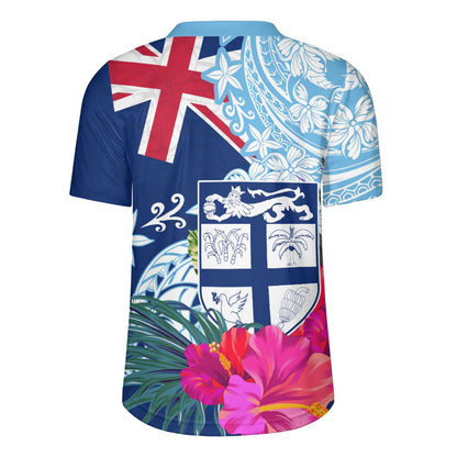 Fiji Rugby Jersey Flag Tribal Tropical Style