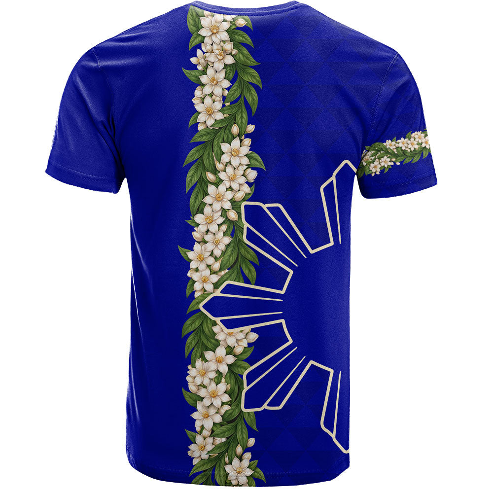 Philippines Filipinos T-Shirt Sampaguita Flower Sun Pattern Island Style
