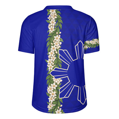 Philippines Filipinos Rugby Jersey Sampaguita Flower Sun Pattern Island Style