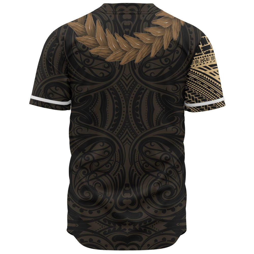 Samoa Baseball Shirt Tattoo Roman Reigns With Ula Fala Style Brown