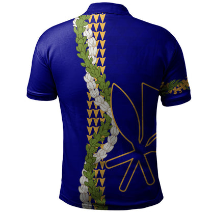 Hawaii Polo Shirt Kanaka Maoli Puakenikeni Maile Flower Lei