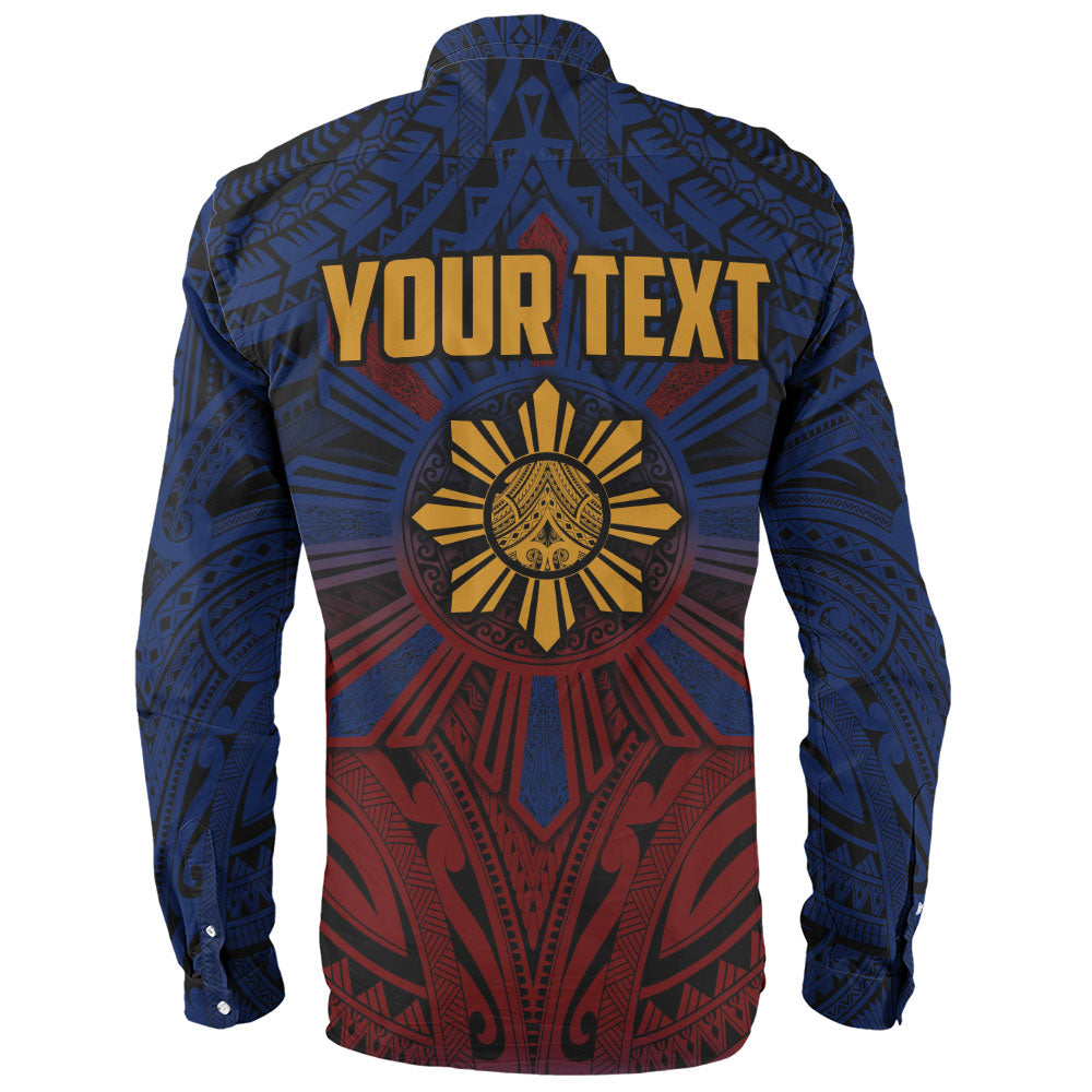 Philippines Filipinos Long Sleeve Shirt Golden Sun Islands Tribal Style