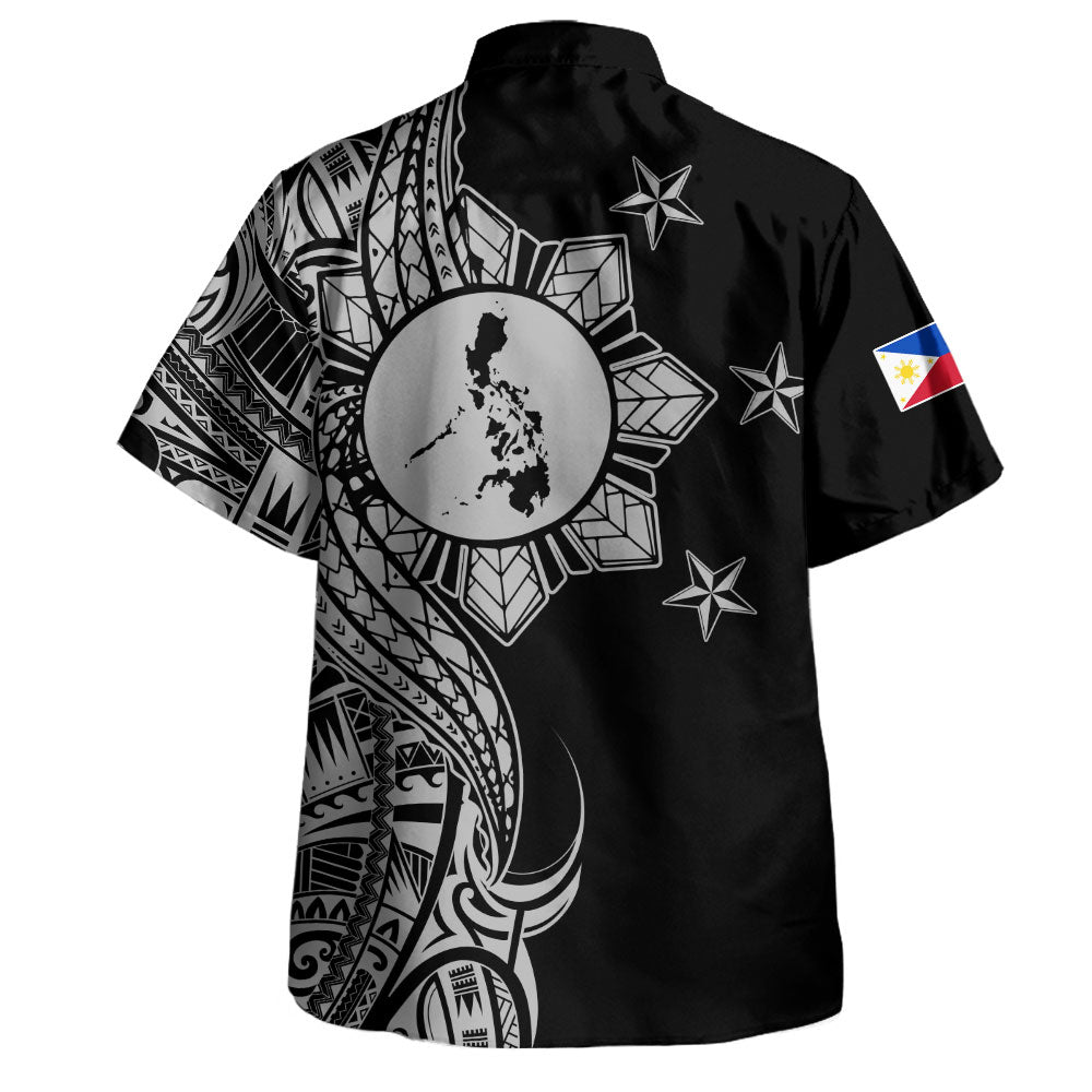 Philippines Filipinos Hawaiian Shirt Flag Sun Map Tribal Fusion Style