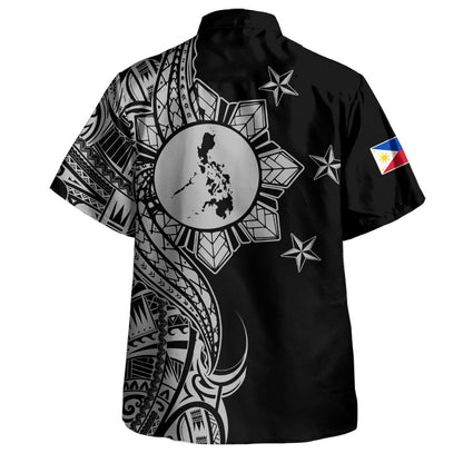 Philippines Filipinos Hawaiian Shirt Flag Sun Map Tribal Fusion Style