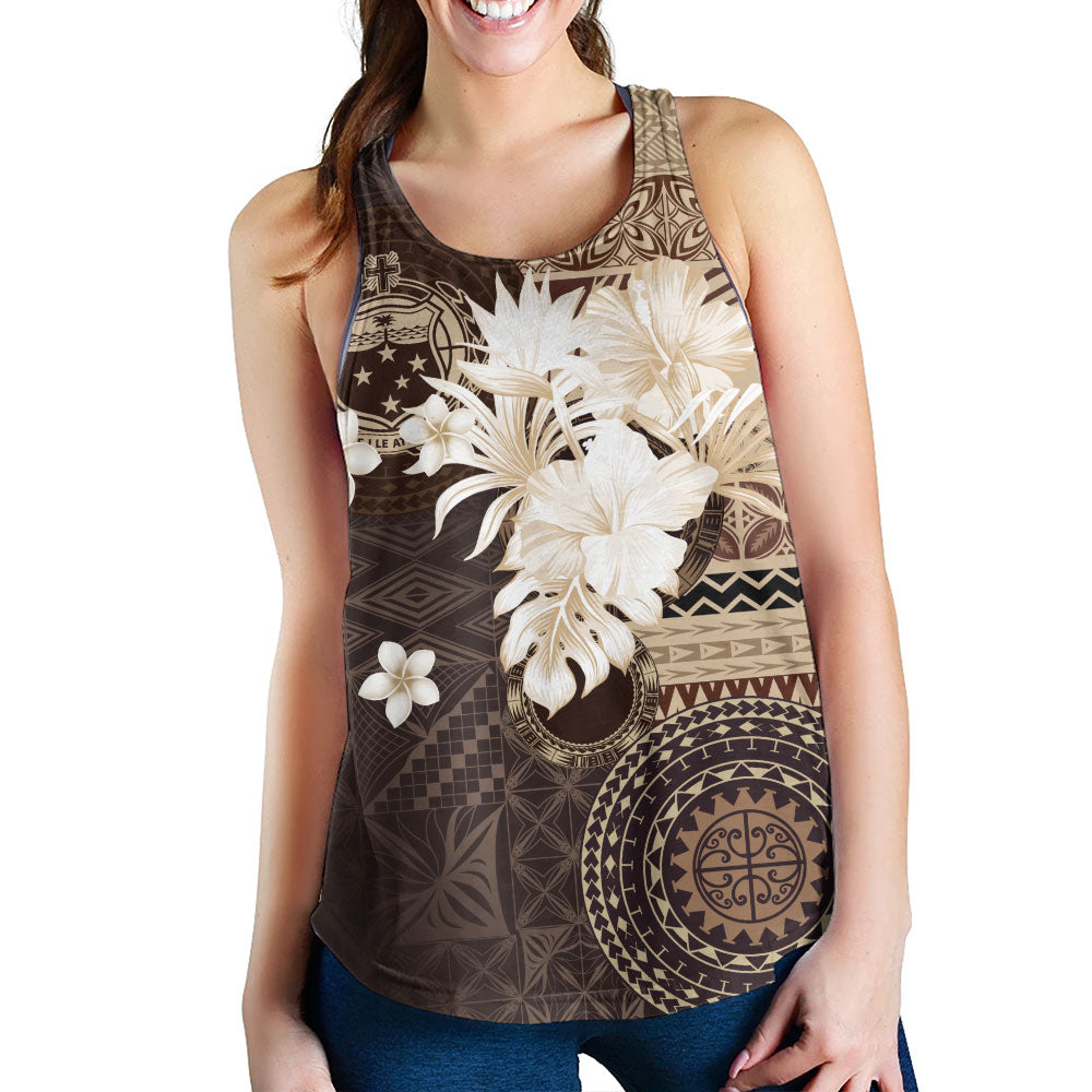 Samoa Women Tank Siapo Motif Print Fabric