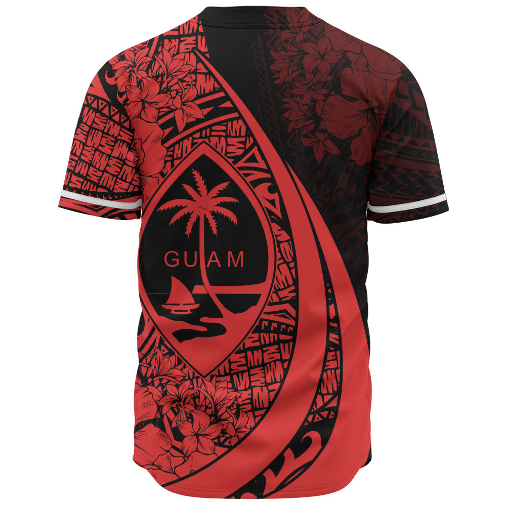 Guam Baseball Shirt Custom Hibiscus Flower Symbols Style
