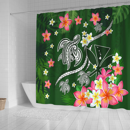 Hawaii Shower Curtain Aloha Island Turtle Plumeria Flower Tropical Fabric