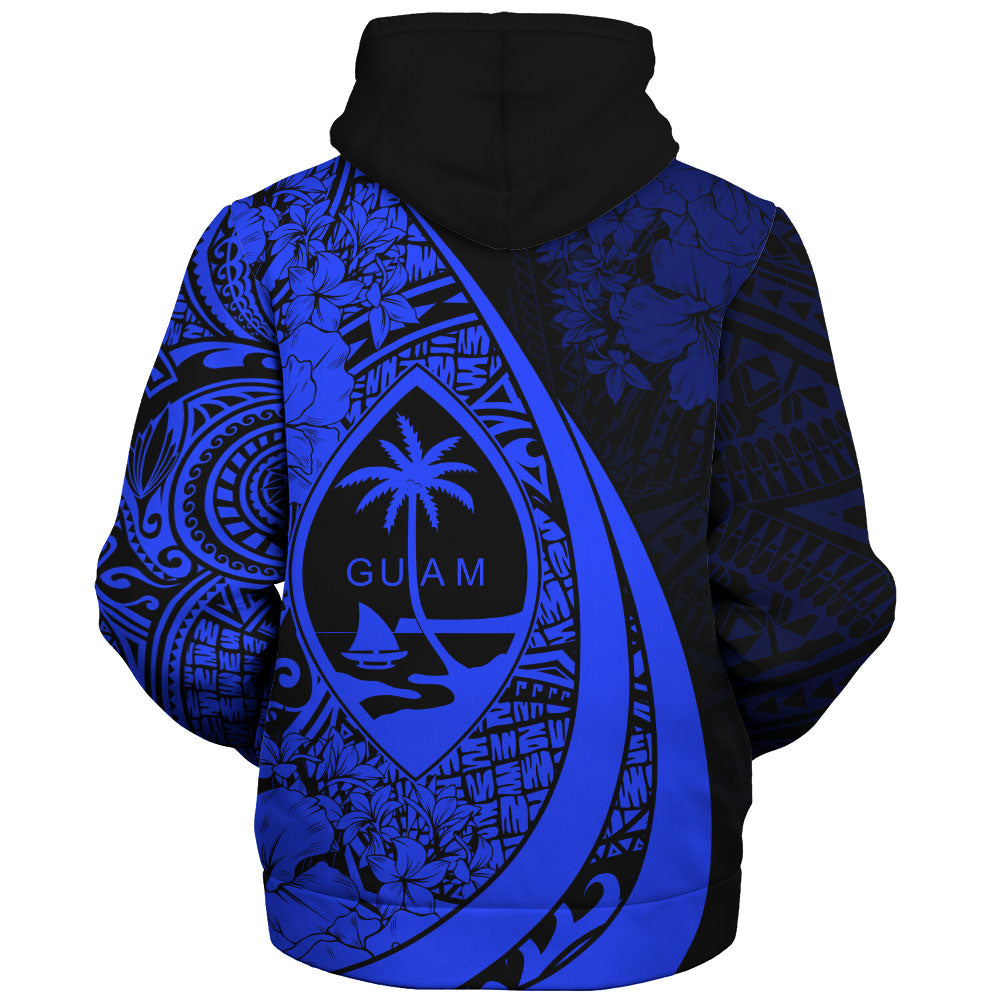 Guam Sherpa Hoodie Custom Hibiscus Flower Symbols Style
