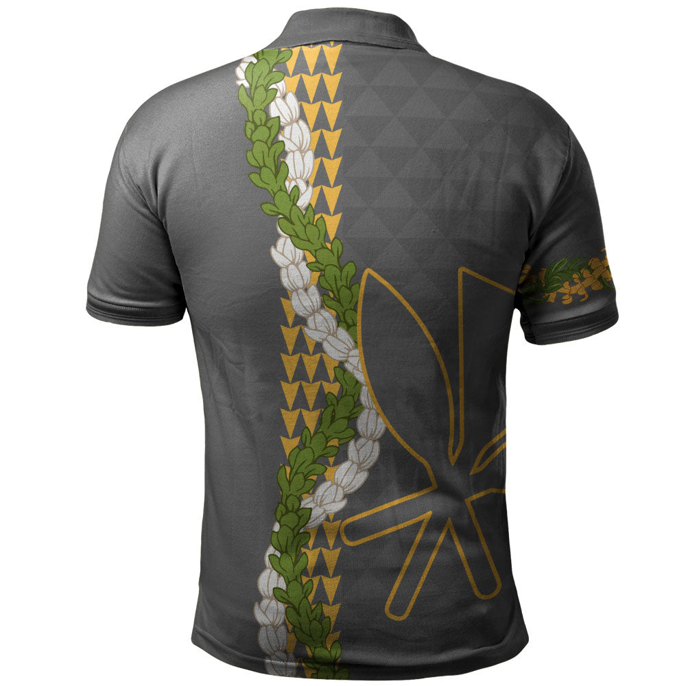 Hawaii Polo Shirt Kanaka Maoli Puakenikeni Maile Flower Lei