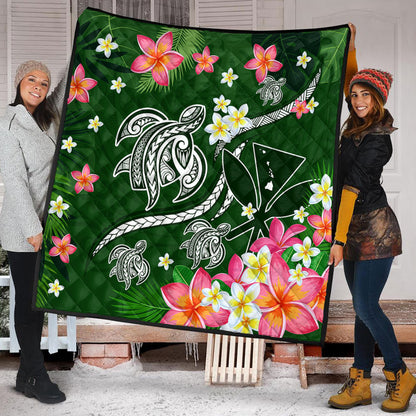 Hawaii Premium Quilt Aloha Island Turtle Plumeria Flower Tropical Fabric